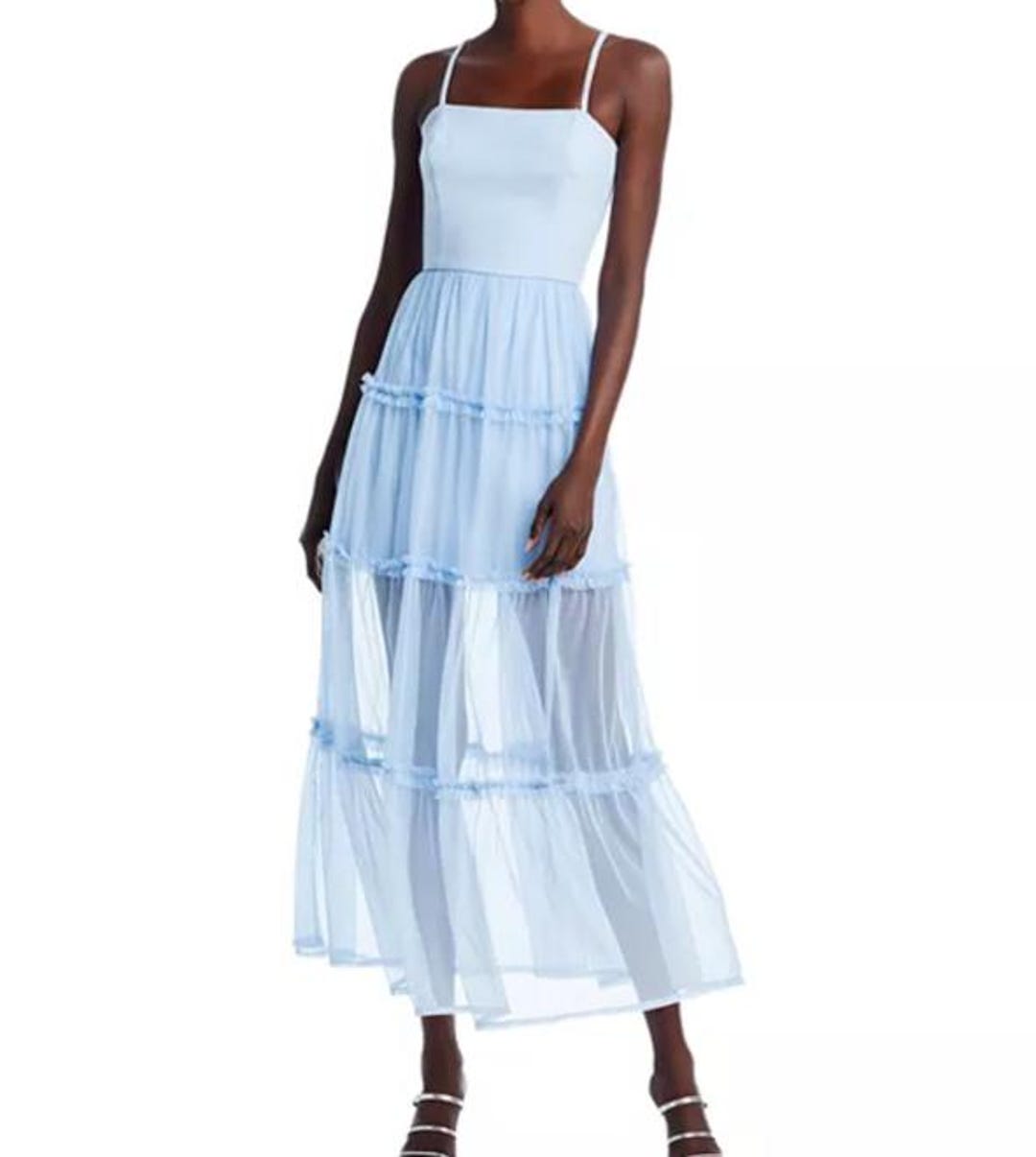 french connection blue maxi dress Women's Whisper Tiered Ruffled - - Size 8 turning maxi dress showcasing DEPARTMENT: SHOES Inspired by Daenerys Targaryen's Size:43L