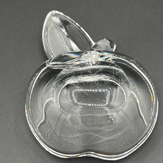 Vintage Vannes Cristal France Apple Art Glass Trinket Box View 3