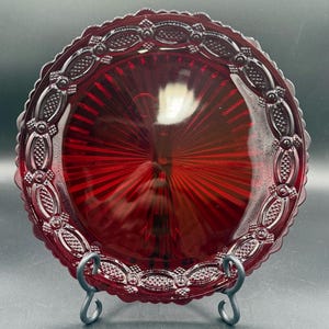 Vintage Avon 1876 Cape Cod Ruby Red Dinner Plate