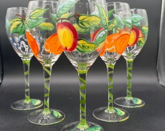 Hand-Painted Wine Glasses