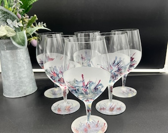 Schott Zwiesel Frosted Hand Painted Wine Glasses