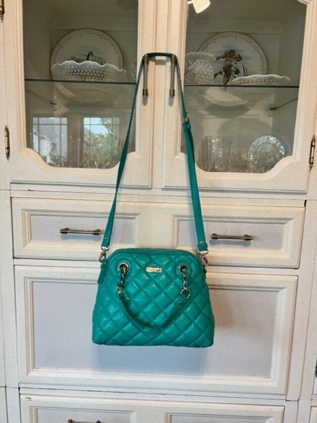 Kate Spade Katy Textured Leather Medium Convertible Shoulder Bag in Green |  Lyst
