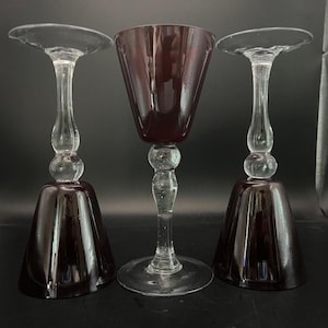 Red and Clear Wine Glasses