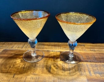 Artland Citrine Bubble Martini Glasses