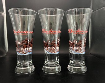 ヴィンテージ バドワイザー ピルスナーグラス バドワイザービール - ミレニアム - 1876年以来 - 足付きボール - 金縁