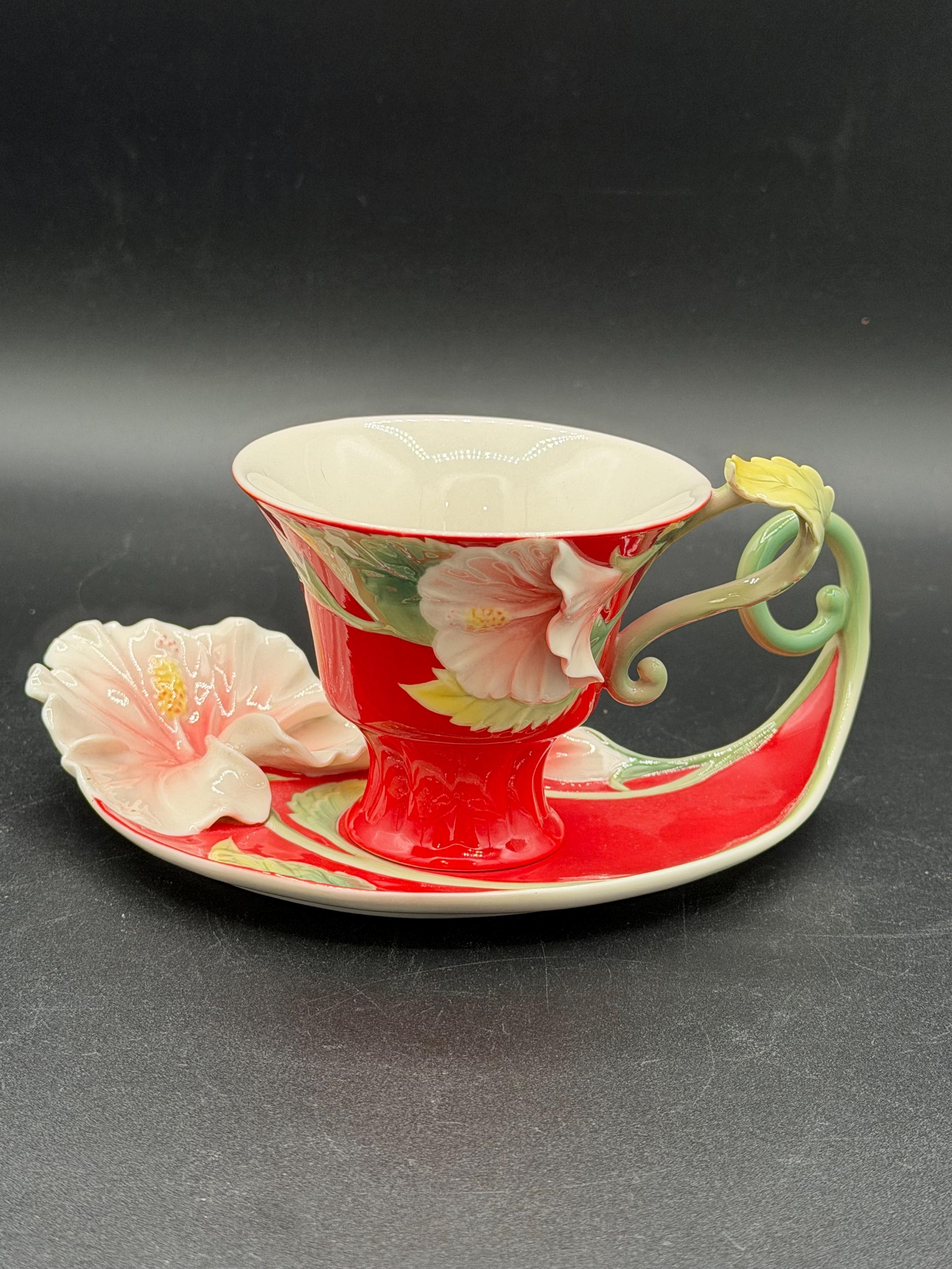 Franz Collection Island Beauty Hibiscus Cup and Saucer Set - Etsy