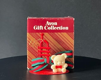 Avon Teddy Bear Ornament Collection "Teddy on a Trumpet"