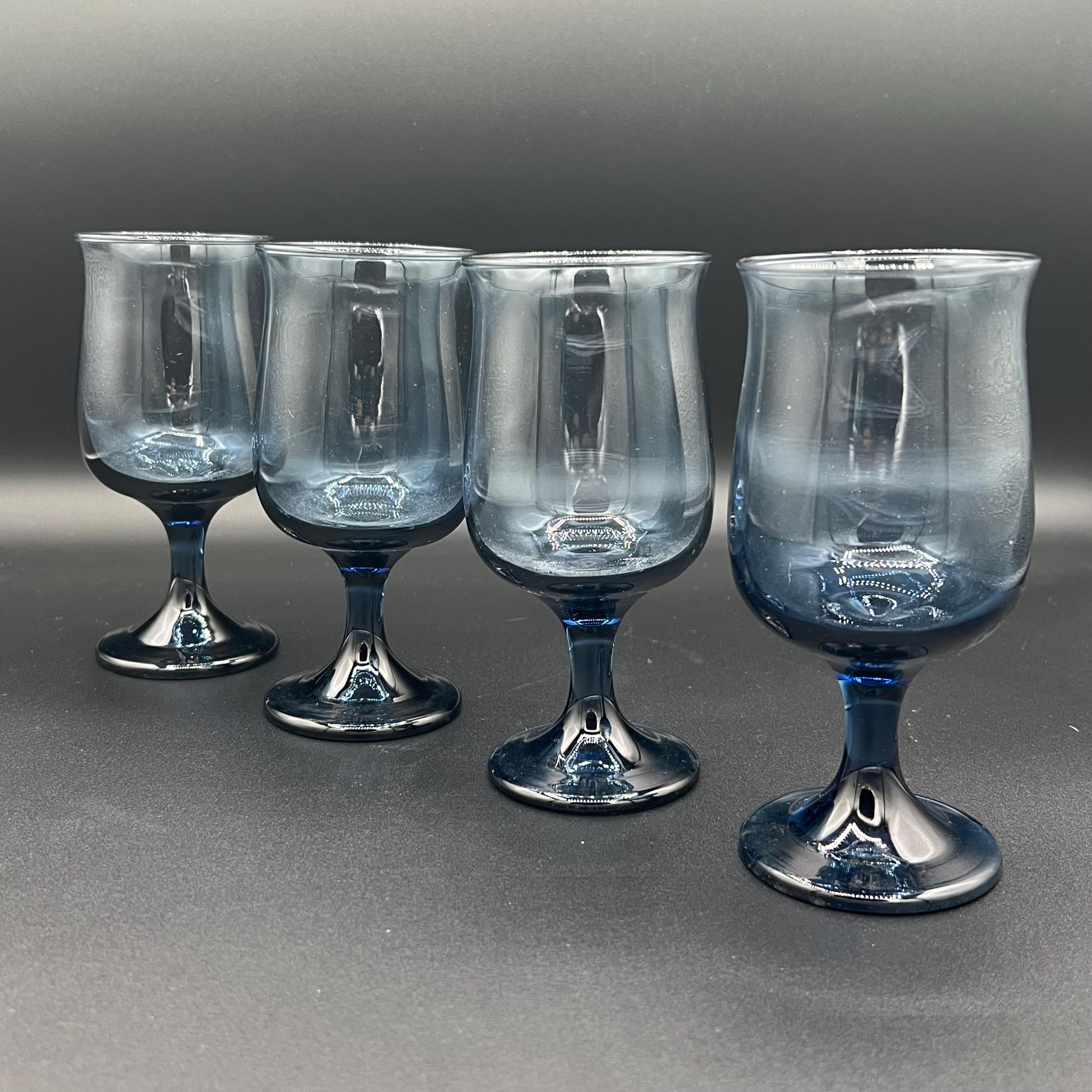 Libbey Tulip Dusky Blue Wine Glasses
