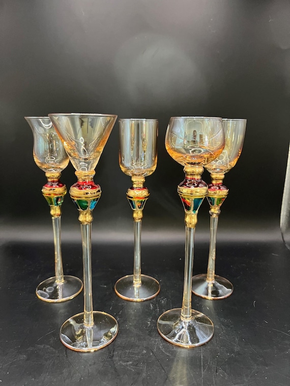 Majestic Amber Cordial Glasses by Z Gallerie Glass - Etsy