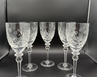Rogaska Jasmine Crystal Water Goblets - Etsy