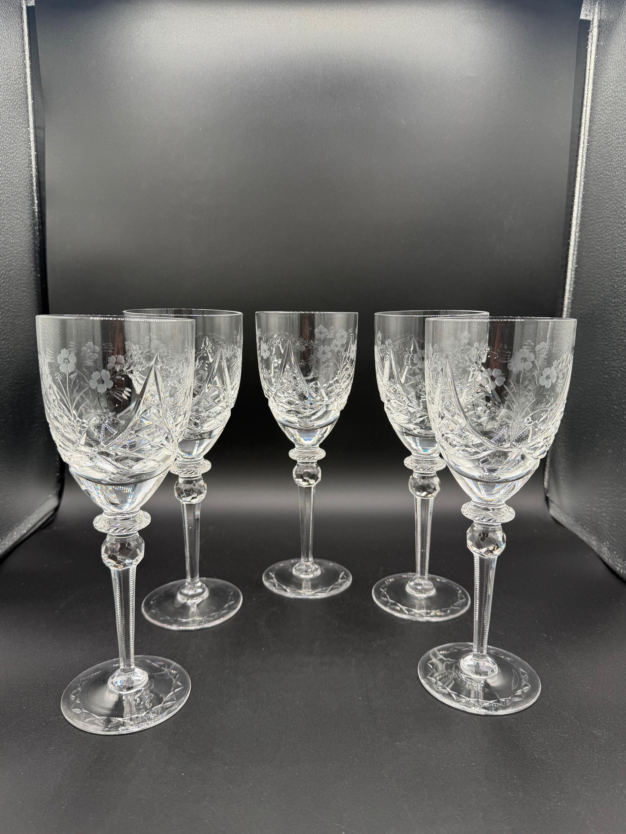 Rogaska Jasmine Crystal Water Goblets - Etsy