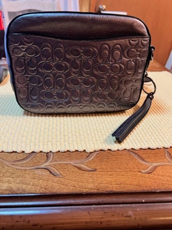 Coach signature embossed leather discount