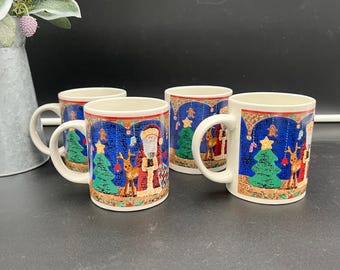 Vintage kerstmokken van Gibson Housewares