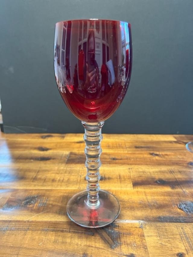Ruby Red Wine Glasses/goblets Etsy