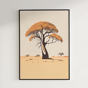 Baobab Tree (Adansonia) Minimal [Instant Download Floral Print, Digital Art for Home Decor, Large JPG Files]