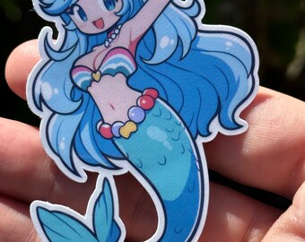 Mermaid Vinyl Sticker Pack, Glossy or Holographic Stickers