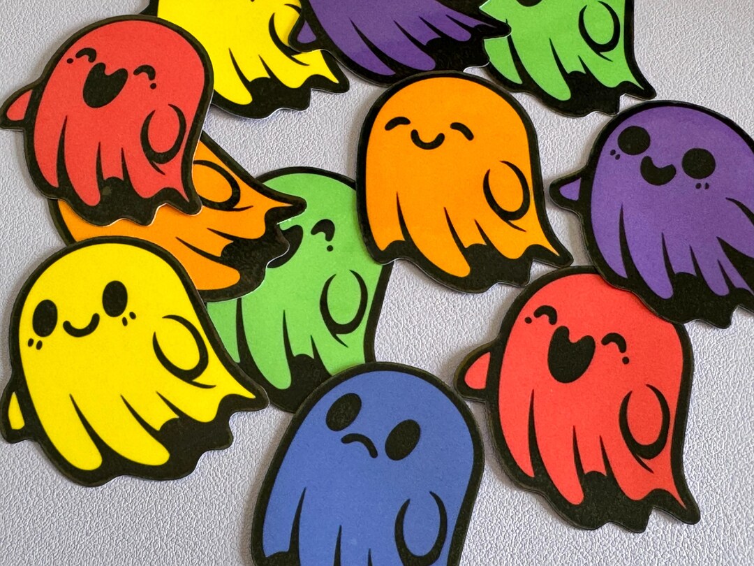 Pride Stickers, Ghost Rainbow Vinyl Sticker Set, Spooky Gift, 6 ...