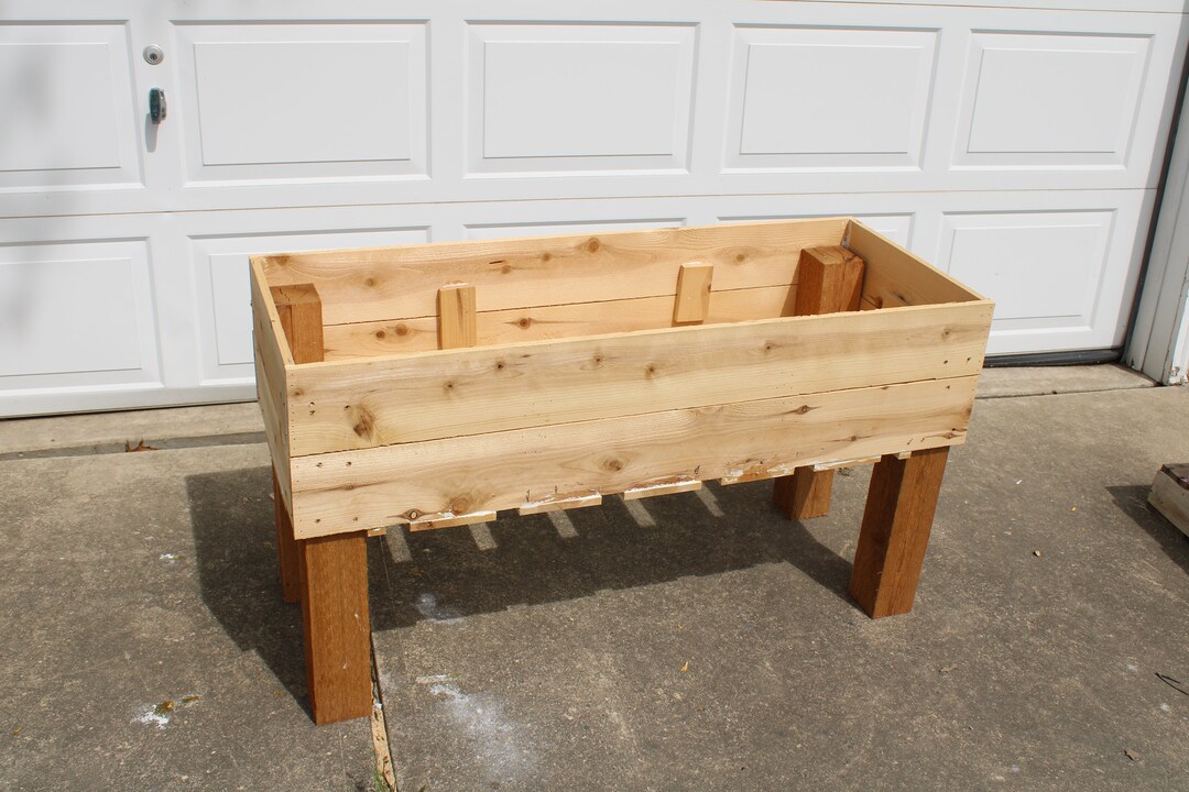 Raised Cedar Garden Box Etsy