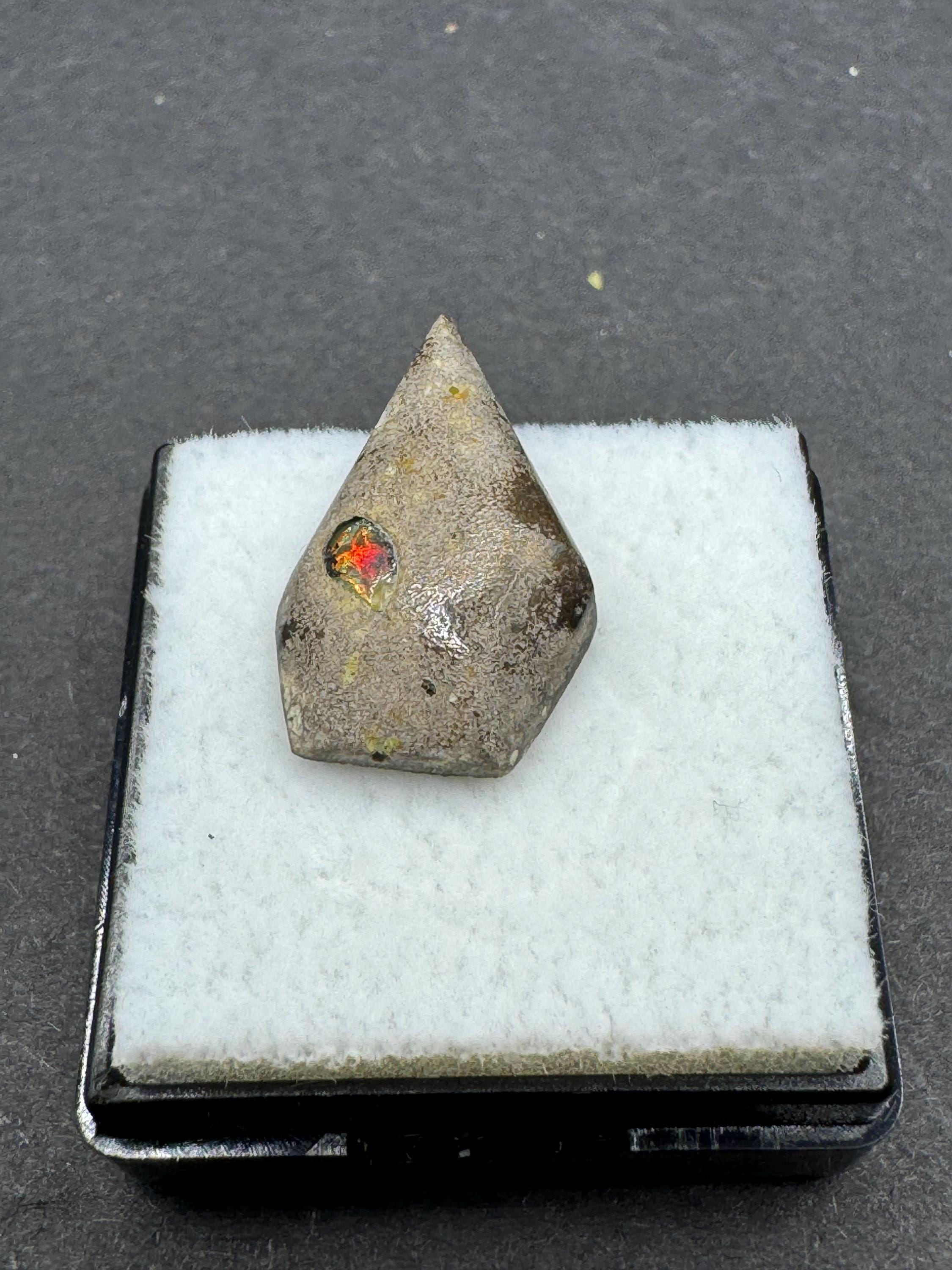 Opal In Basalt (Pershing County, Nevada) Freeform Cabochon Rub. (5.5 CT)