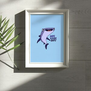 Cartoon Whale Shark Art, Digital Download. Clip Art File. A high Quality PDF File that can be downloaded & printed. perfect for Children