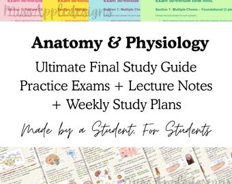 Anatomy & Physiology 1 Ultimate Final Exam Study Guide