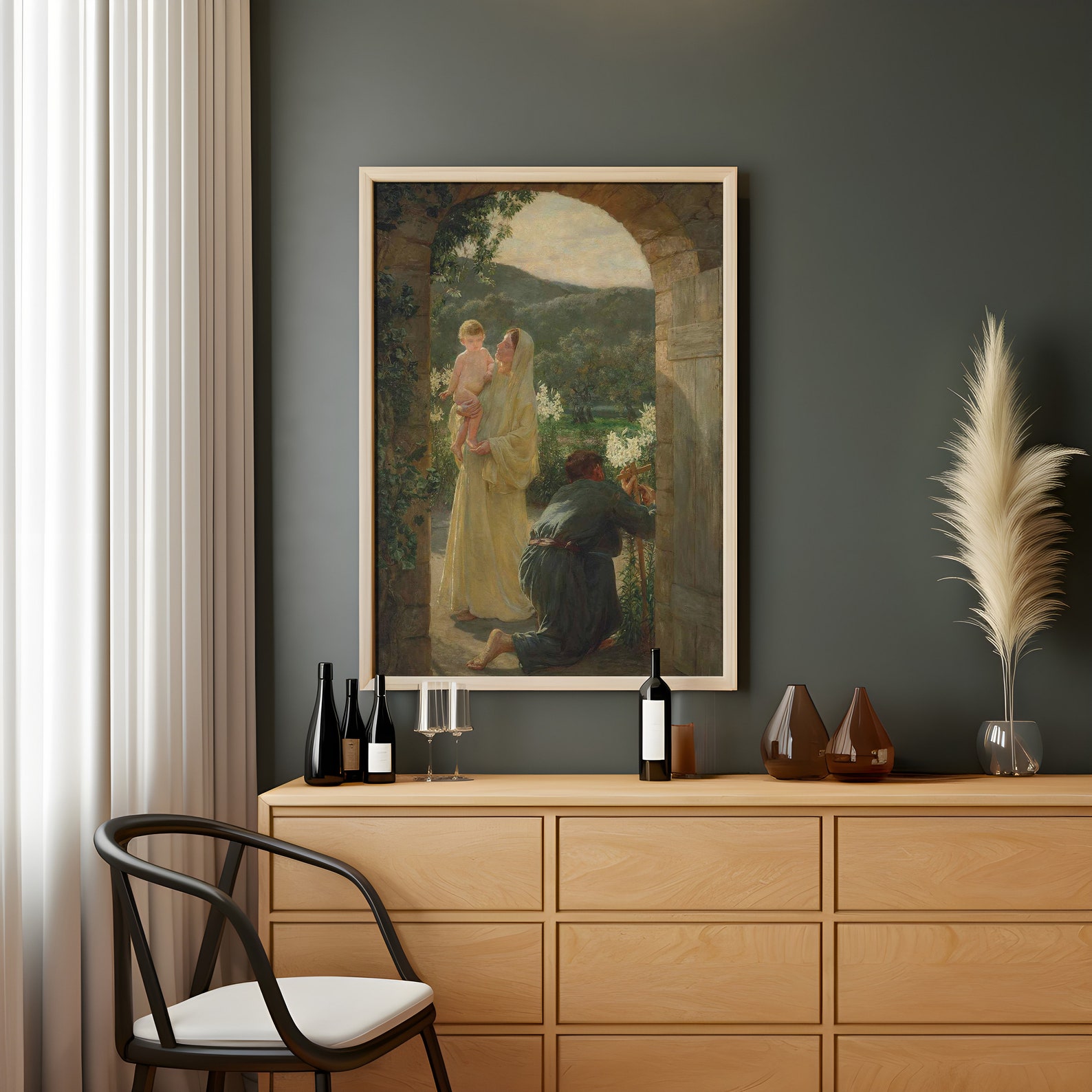 Holy Family by Their Home, Holy Family Poster, Jesus Mary and Joseph ...