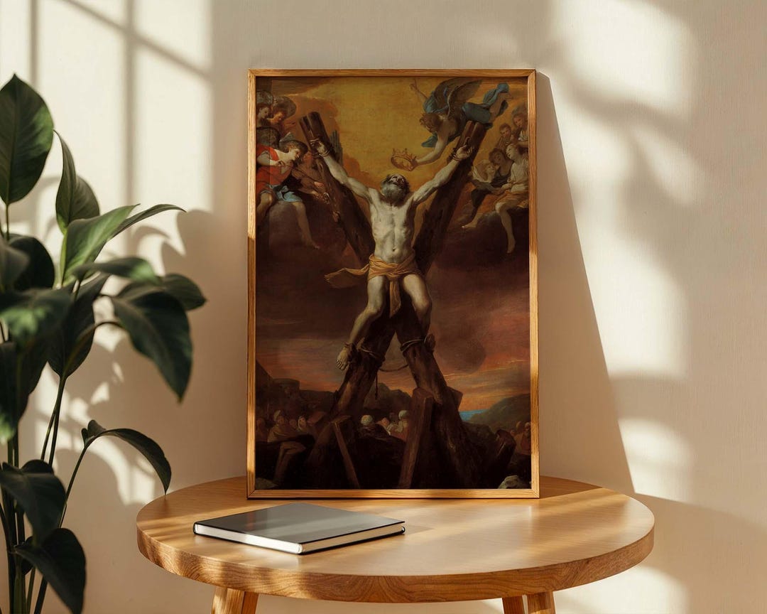 Death of St Andrew Catholic Poster Wall Art Decor, Artwork for Church ...