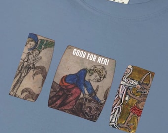 Comfort Colors® Good For Her Shirt, Mary Tearing the Devil's Horns Shirt, Unisex T-Shirt, Gift for Her, Christian Shirt, Girls Will Be Girls