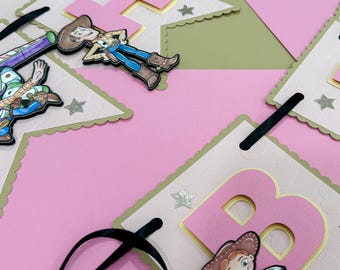 Banner de cumpleaños de juguete personalizado, decoración de fiesta personalizada