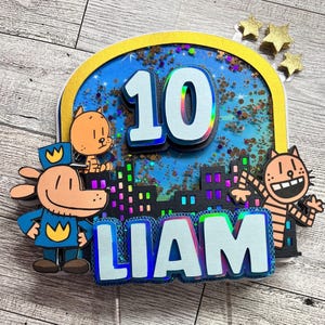 Décoration de gâteau homme chien, décoration personnalisée homme chien, anniversaire homme chien, fête homme chien, gâteau homme chien