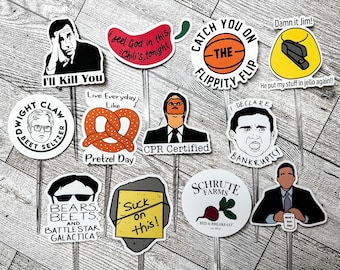 The Office Cupcake Toppers, The Office Birthday, The Office Cake Topper