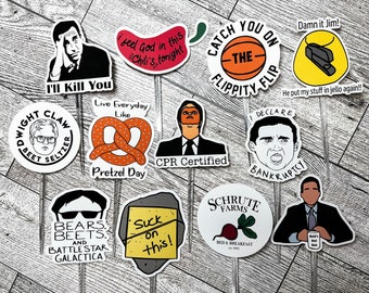 Adornos para cupcakes de oficina, decoraciones para fiestas de cumpleaños