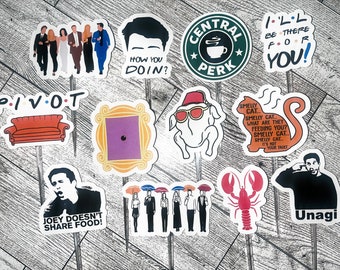 Adornos para cupcakes de amigos, Cumpleaños de amigos, Adorno para pastel de amigos