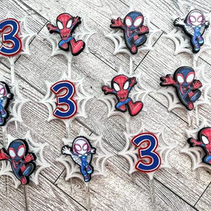Spidey and Friends Cupcake Toppers, Spidey and His Amazing Friends Birthday, Spidey Party, Spider Man, Spidey and His Amazing Friends