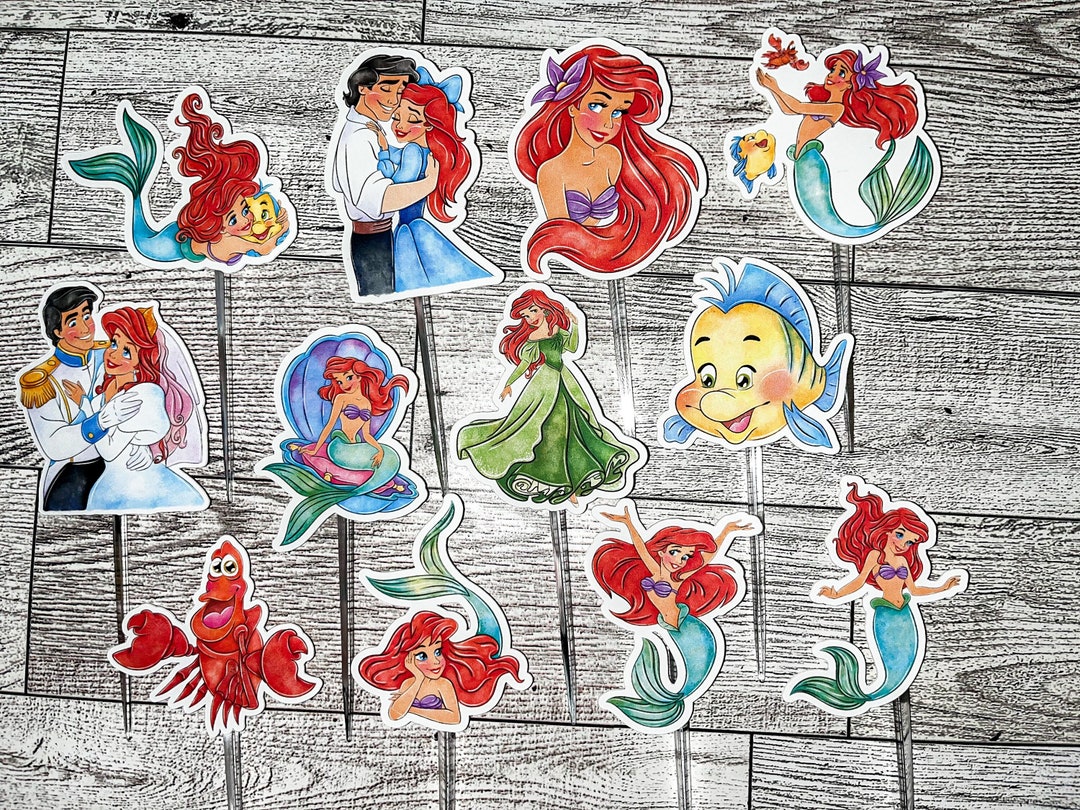 The Little Mermaid Cupcake Toppers, the Little Mermaid Birthday, the ...