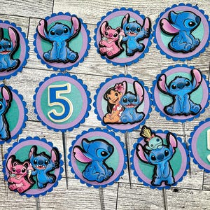 Stitch Cupcake Toppers, Lilo & Stitch Birthday, Stitch Party, Lilo and Stitch, Experiment 626