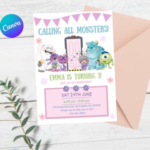 Monsters Inc. Einladung | Monsters Inc. Geburtstagseinladung | Monster In. Digital Invite, Invite Instant Download