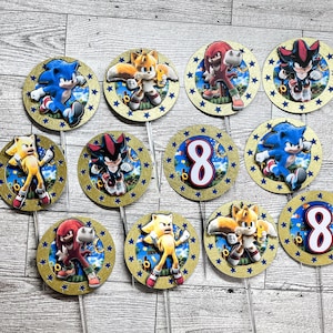 Sonic Cupcake Toppers, Sonic Toppers, Sonic Movie Cupcake Toppers