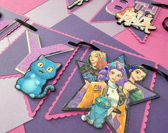 Banner de cumpleaños de Hunters, cumpleaños de KPop Hunters, banner de K-Pop Demons