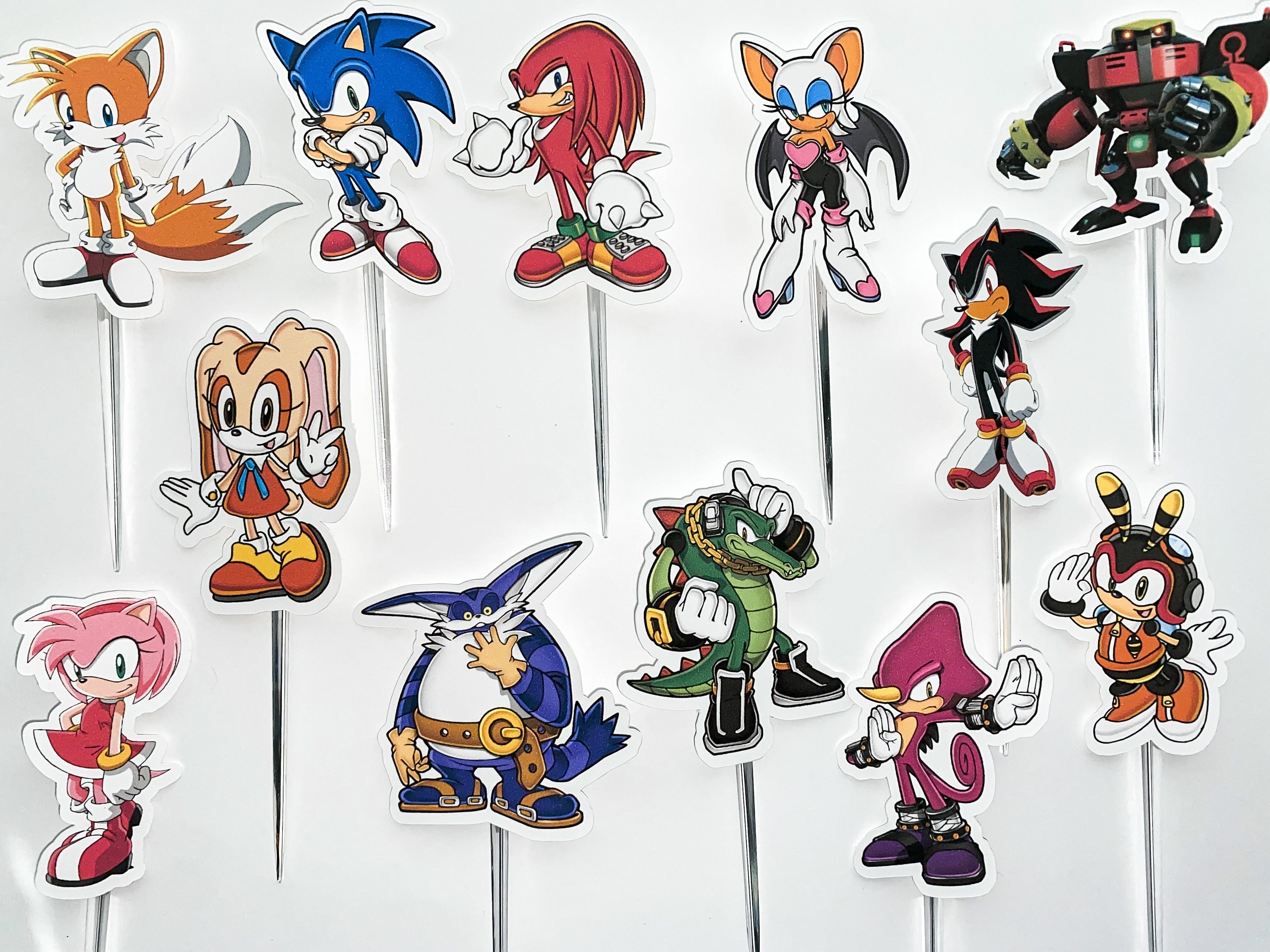 Sonic Cupcake Toppers Sonic Toppers Sonic Movie Cupcake Etsy