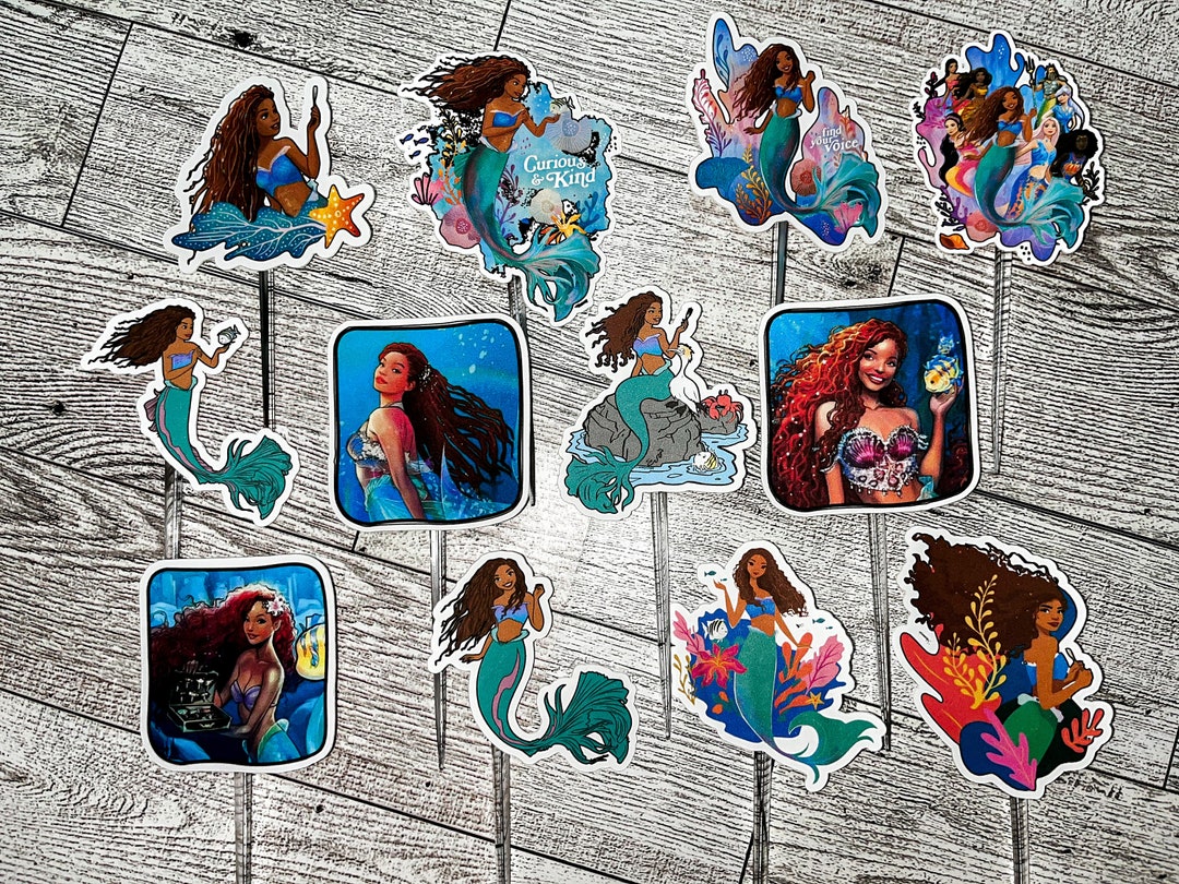 The Little Mermaid Cupcake Toppers, the Little Mermaid Birthday, the ...