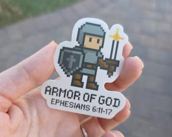 Armor of God | Bible Verse | Christian Pixel Gamer | Vinyl Sticker