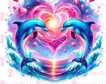 Dolphin PNG, Dolphin Clipart, Floral Dolphin, Ocean Png, Boho Flower Dolphin, Sublimation Png, Digital Download