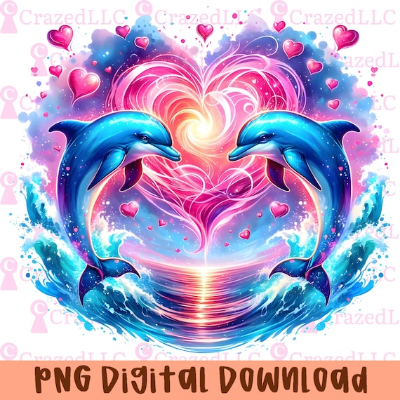 Dolphin PNG, Dolphin Clipart, Floral Dolphin, Ocean Png, Boho Flower Dolphin, Sublimation Png, Digital Download