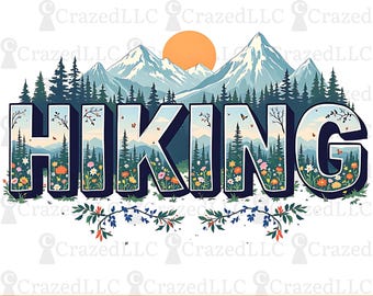 PNG-ontwerp voor wandelen: berg T-shirt graphic (digitale bestandsdownload, 4500 x 5400 px)