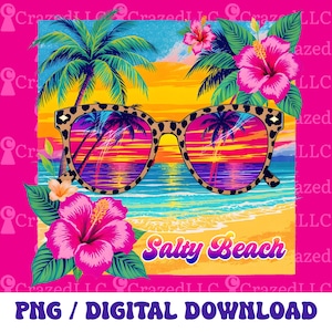 Playa Salada Png, Diseño de Sublimación, Flores Tropicales Png, Verano Colorido Png, Moda Png, Diseño de Camiseta, Descarga Digital Png