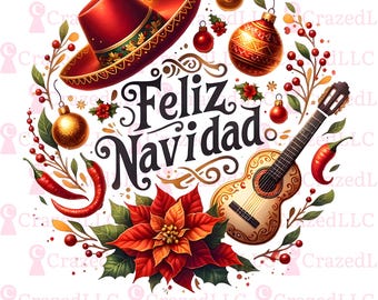 Feliz Navidad PNG Español Navidad PNG Camiseta Navideña Sublimación DTFDesigns Navidad PNG Navidad Femenina PNG Feliz Navidad Navidad PNG