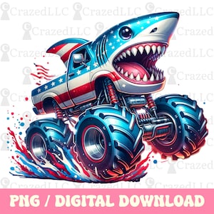 Shark Monster Truck Png Sublimation Design, Extreme Vehicle Png, digital Download