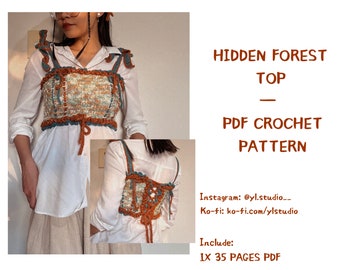 Hidden Forest Top Crochet Pattern | Laced-up Top Crochet Pattern