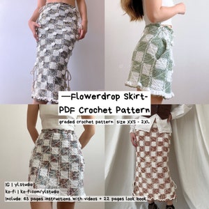 Flowerdrop Skirt | PDF Graded Crochet Pattern